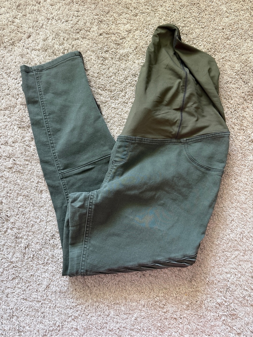 Isabel Maternity olive skinny pants